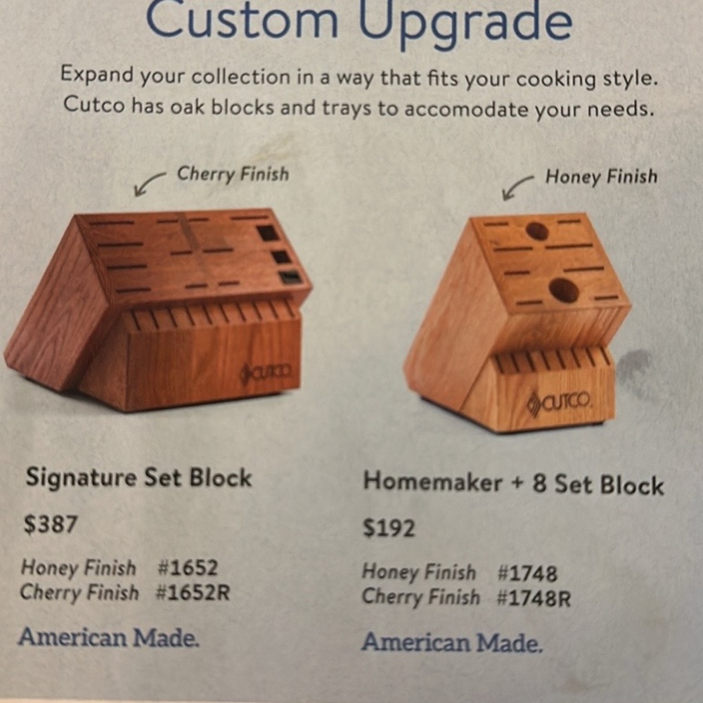CUTCO ❤️ HOMEMAKER +8 BlOCK IN HONEY FINISH.( knives not included) - Picture 8 of 8